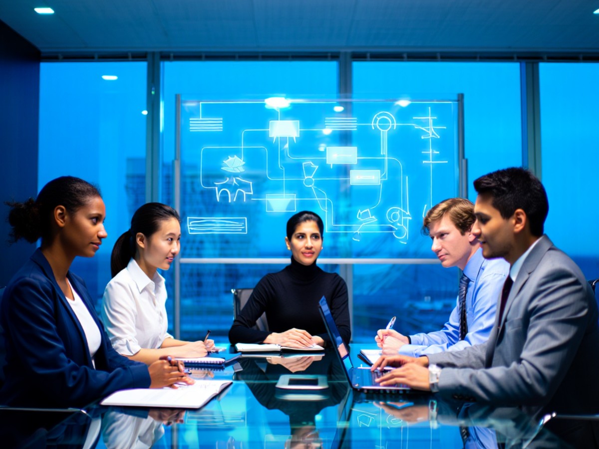 Equipo revisando informes con IA